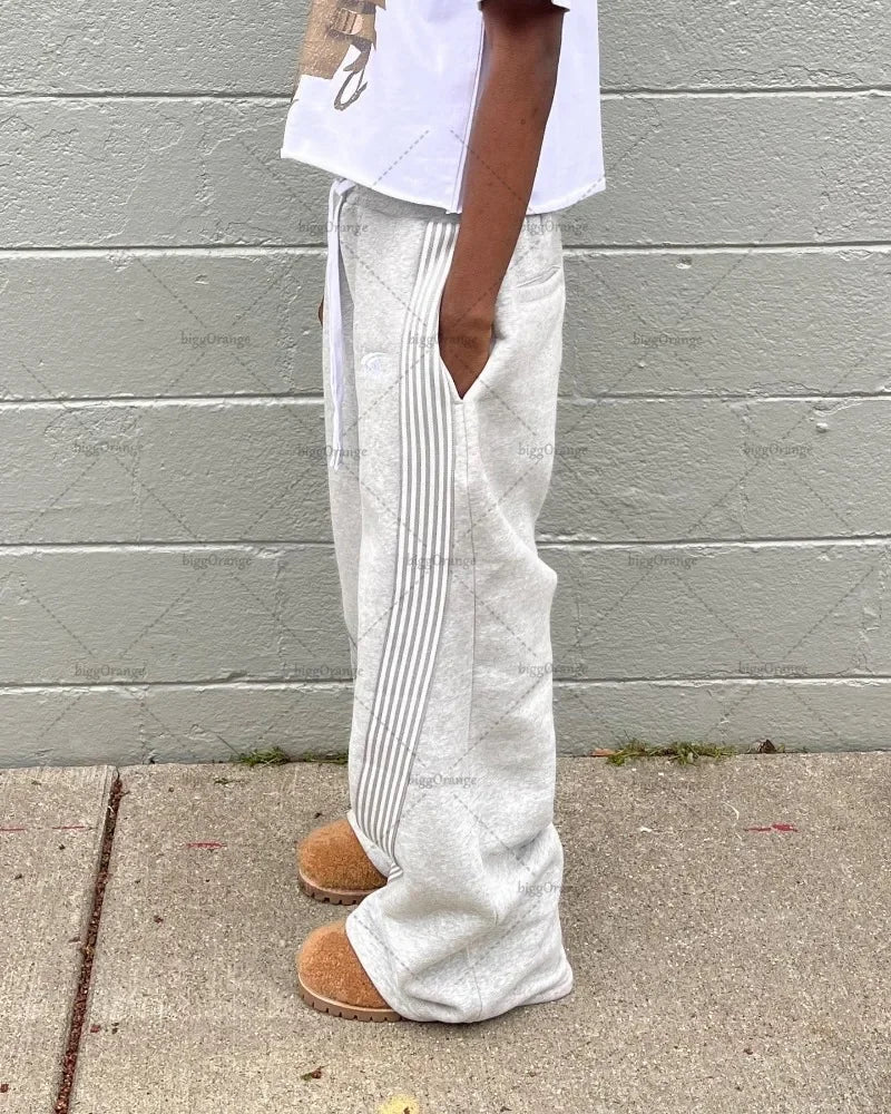 2024Colorful Street Hip-Hop SweatpantsY2KHarajuku Retro Wide Leg Pants Men American Oversized Fashion Loose and Versatile Casual Street King Limited