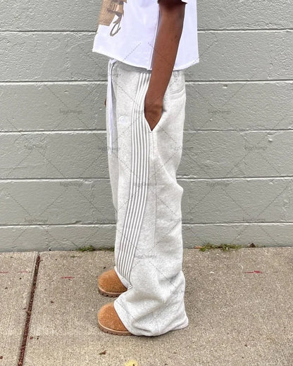 2024Colorful Street Hip-Hop SweatpantsY2KHarajuku Retro Wide Leg Pants Men American Oversized Fashion Loose and Versatile Casual Street King Limited