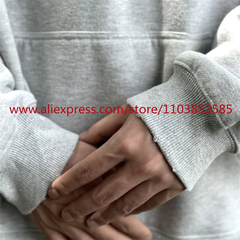New 2024 Autumn/Winter Vintage Heavy American Hoodie Men's Long Sleeve High Quality Tops High Street Eye Print Casual Fashion Street King Limited