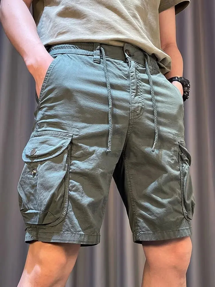 Men Trend Cargo Shorts Cotton High Quality Hot Sale Hip Hop Punk Wash Military Multi-pocket Casual Male's Outdoor Straight Short Street King Limited