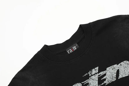Black White Blue SAINT T-shirt Men Woman Good Quality Vintage Cartoon Pattern Printing Loose Casual Top Tees Street King Limited