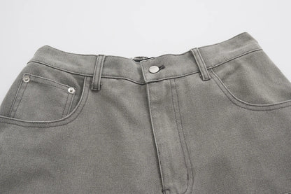 solid color straight casual ropa hombre mens jeans streetwear pocket baggy cargo pants loose casual denim trousers oversized unique cargo style 2918