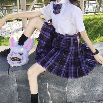 Jk Uniforms Gyaru School Uniform for Girl Student Pleated Skirt Uniform Set Women Short Sleeve Bow Tie Seifuku Japanese Style Street King Limited