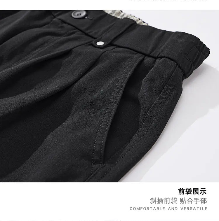 mens trend streetwear fashion loose casual plus size straight wide leg suit pant office man commute work pants trousers unique default style 2087