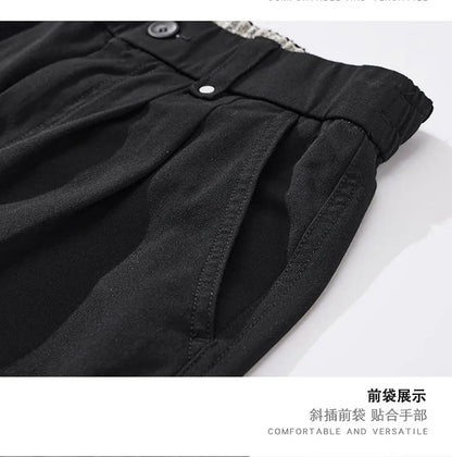 mens trend streetwear fashion loose casual plus size straight wide leg suit pant office man commute work pants trousers unique default style 2087