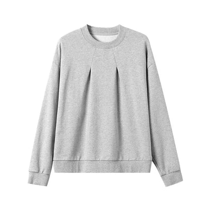 2024 Korean Fashion Crewneck Sweatshirts For Men Casual Design Pullover Y2K Hoodies Solid Color Streetwear Long Sleeve Tops Street King Limited