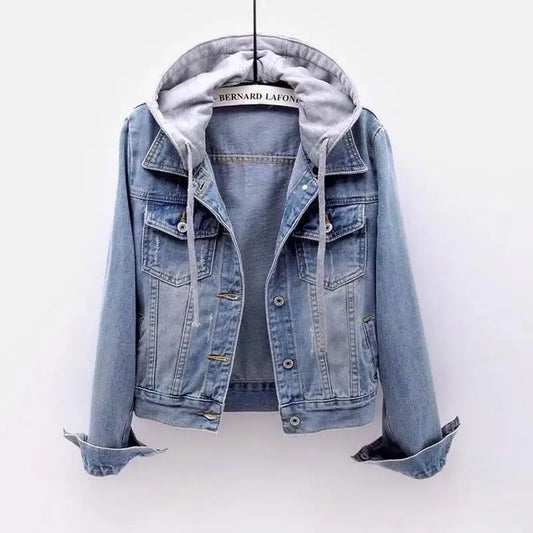 womens denim jackets for women 2023 slim female coat autumn womens jeans spring fashion woman bomber short coats ripped baggy denim