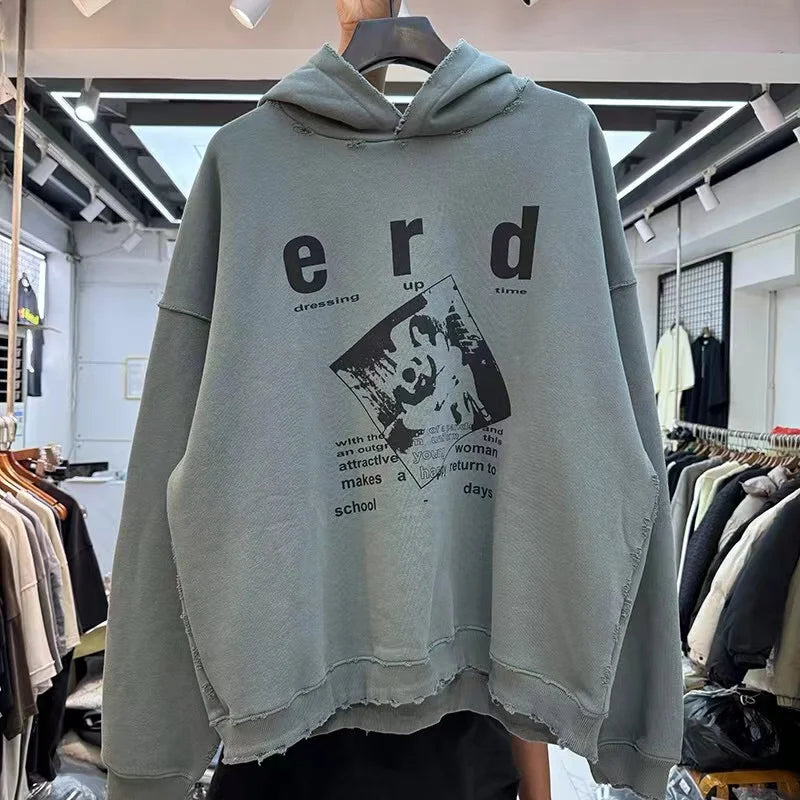 24AW printed fleece hoodie Street King Limited