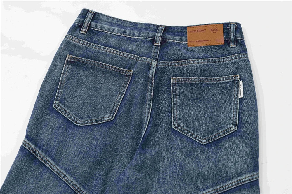 2024 multi pocket jeans vintage mens harajuku cargo denim pants retro hip hop straight loose jean pants 1 unique cargo style 245