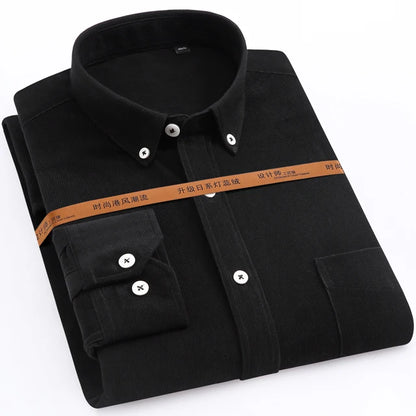 Streetwear Japan Style Mens Fashion Long Sleeve Corduroy Shirt Single Patch Pocke Japan Style Mens Fashion Long Sleeve Corduroy Shirt Single Patch Pocket Comfortable Work Casual Standard Fit Button Down Shirts Fashion Sweater Jacket With Graphic Design For Men