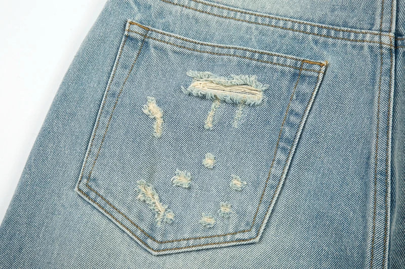 washed blue oversized torn jeans for men streetwear hip hop large destroyed wide leg jeans baggy straight ripped denim pants unique jeans style 4428