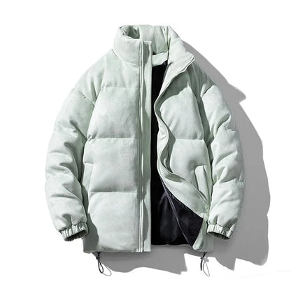 Streetwear Men's Winter Harajuku Fashion Jacket Parkas Bubble Jacket Oversize Warm Solid Coat Faux Suede Puffer Jacket Street King Limited
