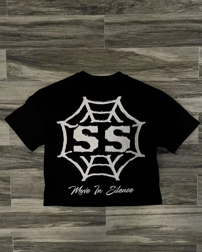 Trendy Brand Fashion Letters Cartoon Print Oversized Short-sleeved Men Y2k Harajuku Hip-hop Retro Loose Casual T-shirts Women Street King Limited