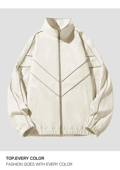 mens casual jackets oversized outdoor stand collar baseball coat spring casual varsity coat running fashion windbreaker unisex unique default style 3829