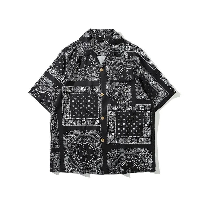 Dark Icon Bandana Full Printed Hawaiian Shirt 2020 Summer Vintage Shirts Men Street Shirts for Men Street King Limited