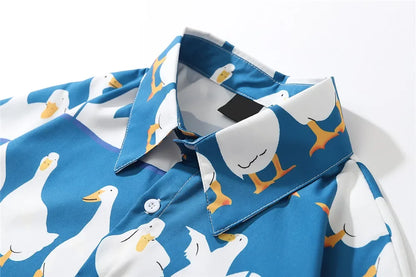 Dark Icon Funny Printed Oversized Men's Shirt 2021 Summer Holiday Hawaiian Shirts Male Top 2 Colors Street King Limited