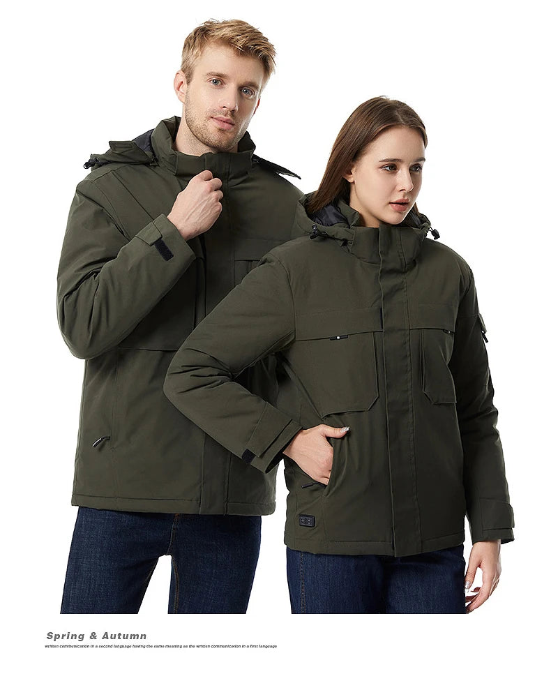 rainbowtouches heating jacket men winter electric heated clothes usb charging waterproof windbreaker heat outdoor skiing coat unique default style 5261