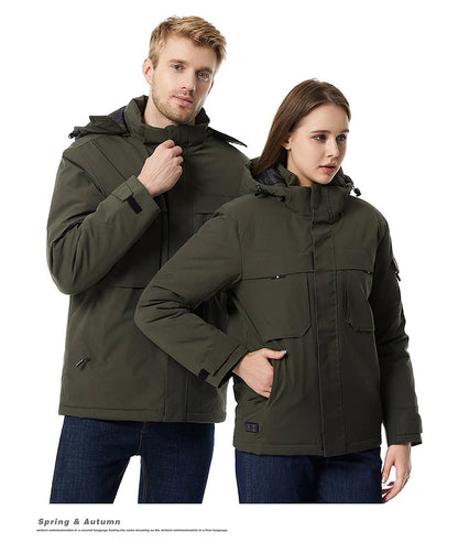 rainbowtouches heating jacket men winter electric heated clothes usb charging waterproof windbreaker heat outdoor skiing coat unique default style 5261