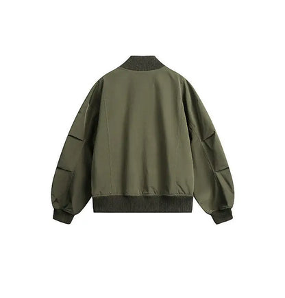 short design stand collar bomber jacket men korean streetwear fashion loose casual vintage bomber jacket coat cityboy outerwear unique shorts style 548
