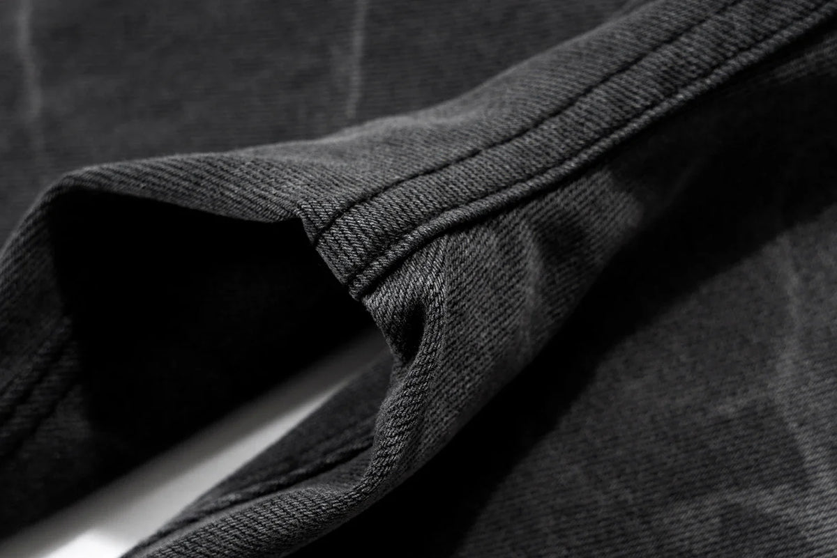 streetwear washed water wave patterned micro flared jeans for men straight pantalones hombre casual baggy denim trousers unique jeans style 4419
