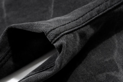 streetwear washed water wave patterned micro flared jeans for men straight pantalones hombre casual baggy denim trousers unique jeans style 4419
