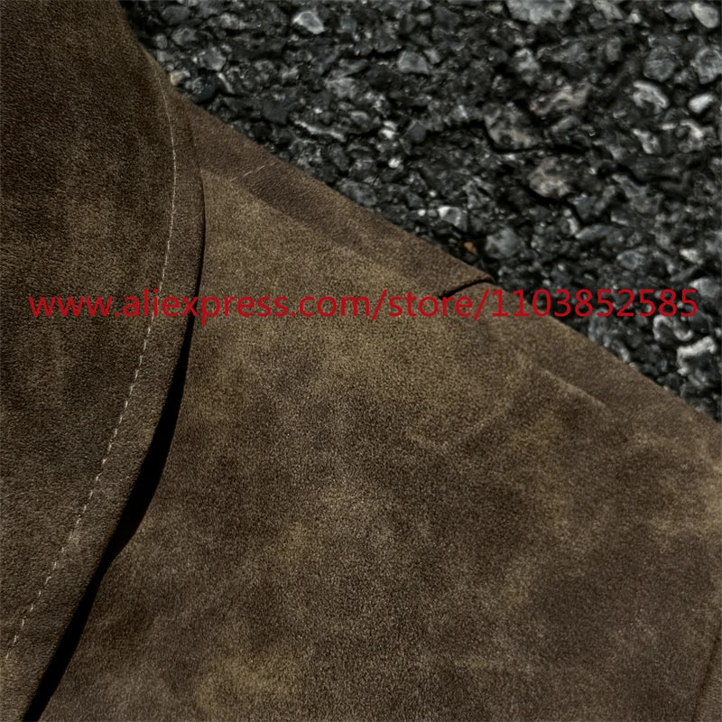 autumn and winter vintage long sleeved leather jacket american heavy duty motorcycle high street short style distressed lapel unique shorts style 1219