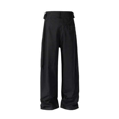 Frayed Black Straight Baggy Cargo Pants for Men Streetwear Y2k Pantalones Hombre Solid Overalls Oversized Casual Trousers Street King Limited