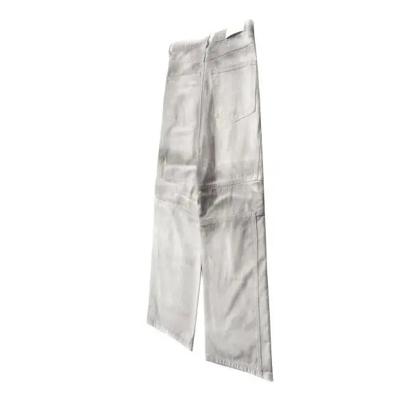 pleat patchwork dir wash racing pants mngu washed distressed white straight overalls dirfit loose trousers unique default style 1339