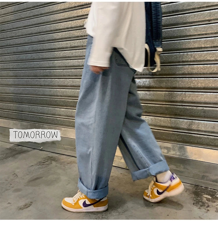 Men Wide Leg Jeans Loose Straight Baggy Denim Pant Men's Women's Streetwear Skateboard Pants Oversized Hip Hop Casual Trousers Street King Limited