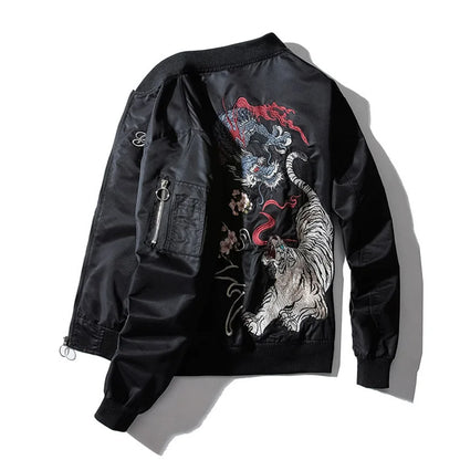 sukajan bomber jacket men yokosuka souvenir japan anime embroidered ma1 coat dragon tiger boys baseball clothes spring autumn unique default style 5929