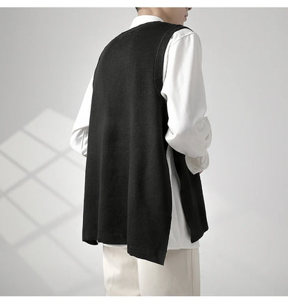 Autumn Sweater Vest Men's Fashion Retro Casual Knitted Pullover Men Slim Fit Korean Knitting Sweaters Mens Jumper Clothes M-3XL Street King Limited