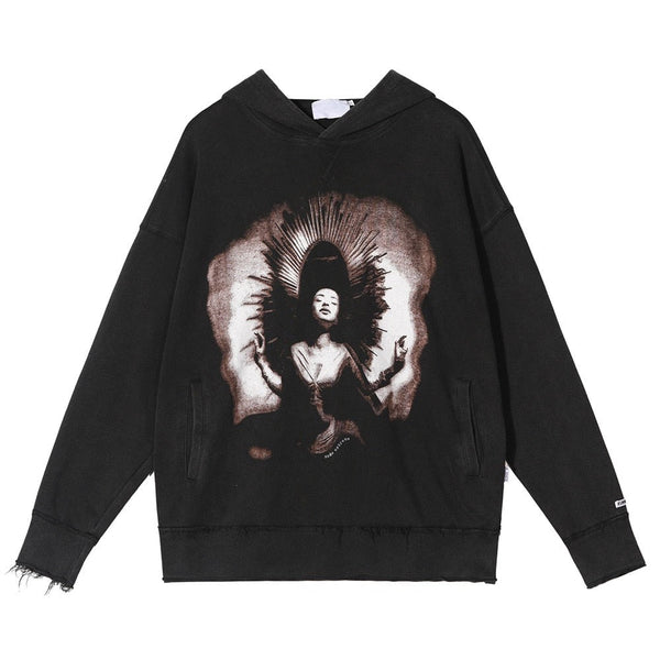 "Ghost Lady" Unisex Men Women Streetwear Graphic Hoodie Daulet Apparel