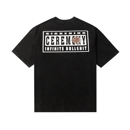 Saint T-shirt Summer Men Woman High Quality Street Hip Hop Chaopai Lovers Loose Casual O-Neck Wash Top Tees Street King Limited