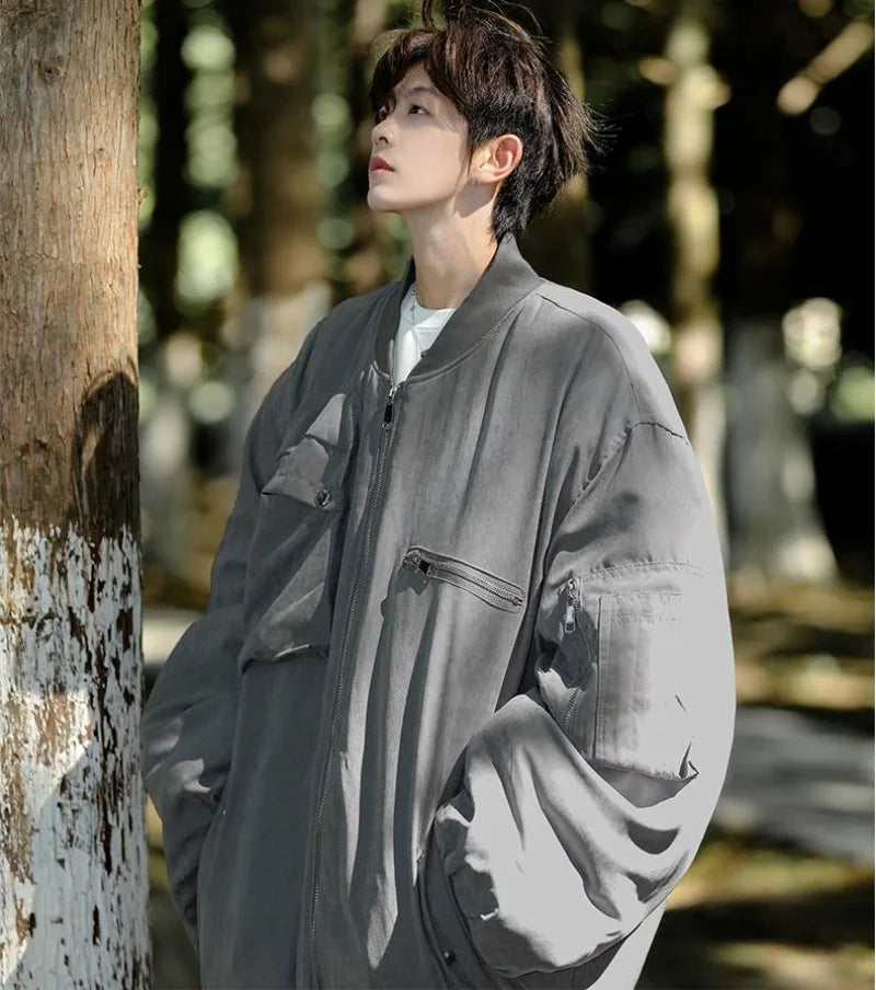 High Street Pilot Cotton Jackets Mens Thickening Winter Tooling Trendy Profile Warm Bomber Coats Unisex Baseball Collar Parkas Street King Limited