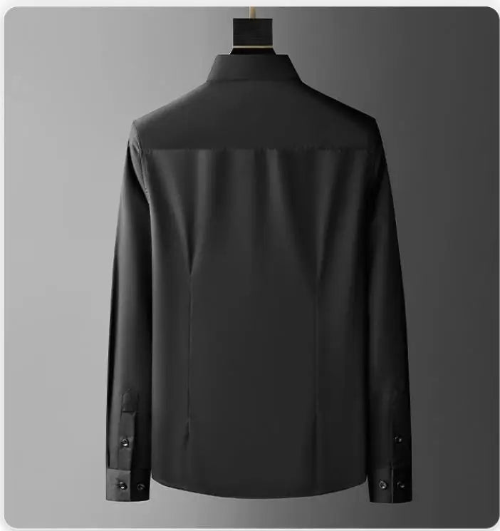 New Men luxurious Diamond Rhinestones Embroidered Dolphin Fashion Cotton Casual Shirts Shirt high Pocket Long-sleeves 5XL #A672 Street King Limited