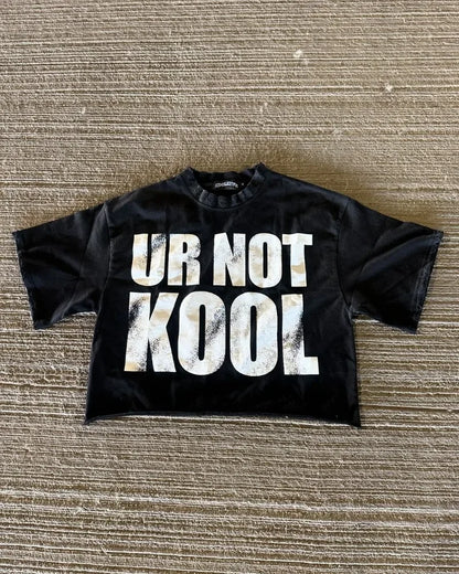 Hip-hop Rock Gothic Punk Fashion Letter Printed Cotton Top Men Y2k Street Casual Round Neck Loose Oversized Short-sleeved Women Street King Limited