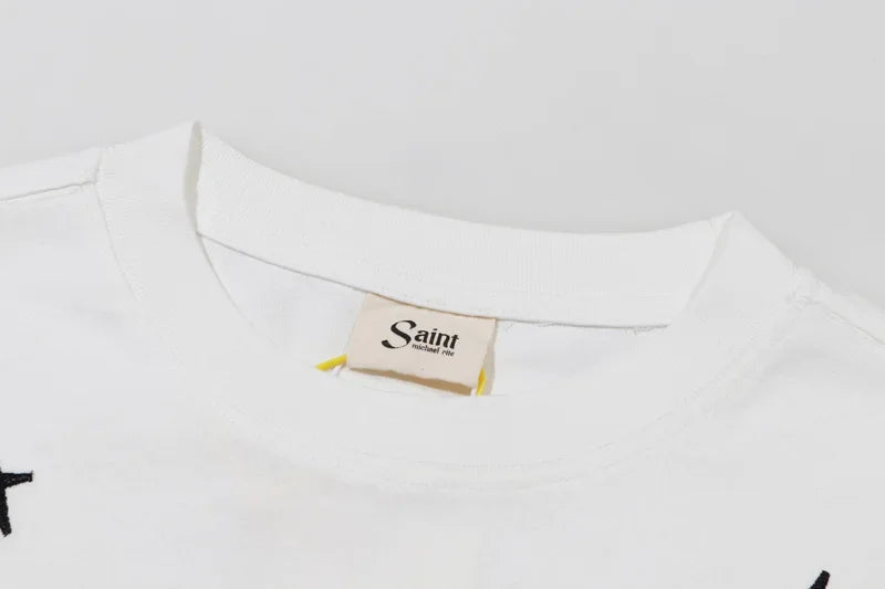 Newest Saint T-shirts Letter Pattern Tops Tee Men Woman Spring Best Quality Casual Crewneck Short Sleeve Street King Limited