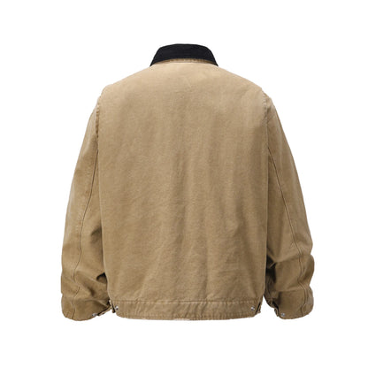 casual loose cargo jacket mens lapel spliced long sleeve retro autumn winter outerwear men unique cargo style 212