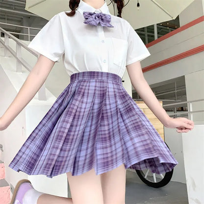 Jk Uniforms Gyaru School Uniform for Girl Student Pleated Skirt Uniform Set Women Short Sleeve Bow Tie Seifuku Japanese Style Street King Limited