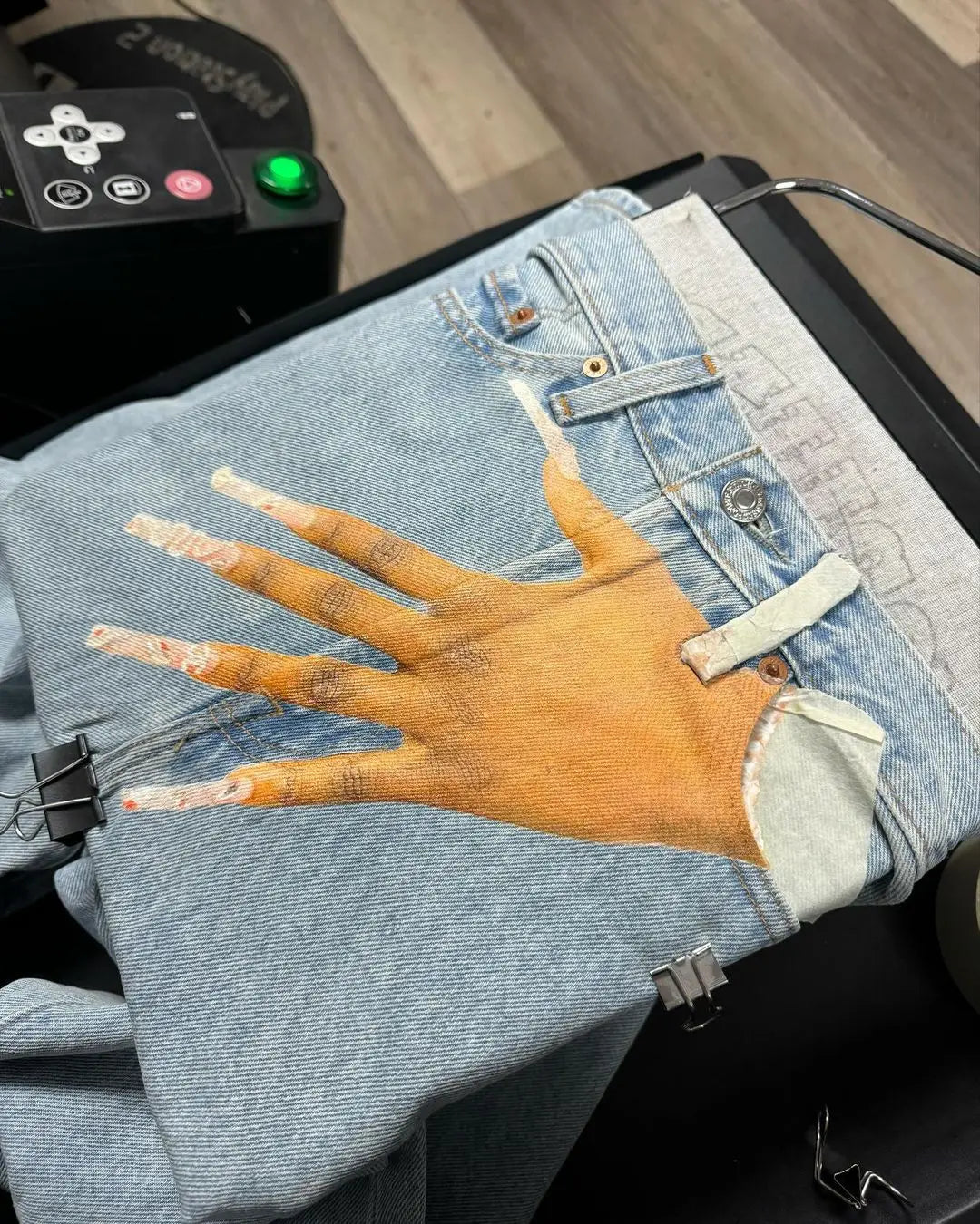 Harajuku Hand Print Graphic Streetwear Women High Waist Wide Couples y2k denim baggy Jeans Men Pants Trousers men clothing Street King Limited