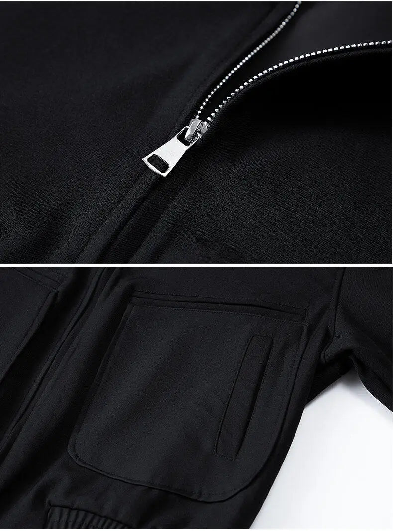 spring retro fashion bomber jacket men loose casual korean streetwear vintage short cargo jacket women autumn coat outerwear unique cargo style 397