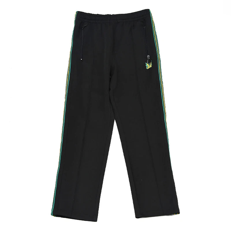 good quality brown motion casual pants men woman lovers trend side edge weaving embroidery drawstring loose trousers unique default style 4806
