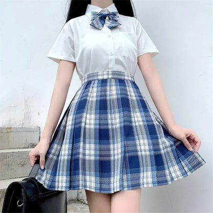 Jk Uniforms Gyaru School Uniform for Girl Student Pleated Skirt Uniform Set Women Short Sleeve Bow Tie Seifuku Japanese Style Street King Limited