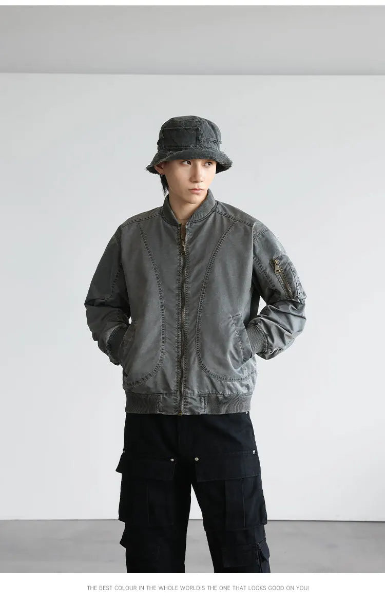 men streetwear fashion hip hop loose casual plus size cargo baseball jacket cityboy spring autumn bomber coat man outerwear unique cargo style 745