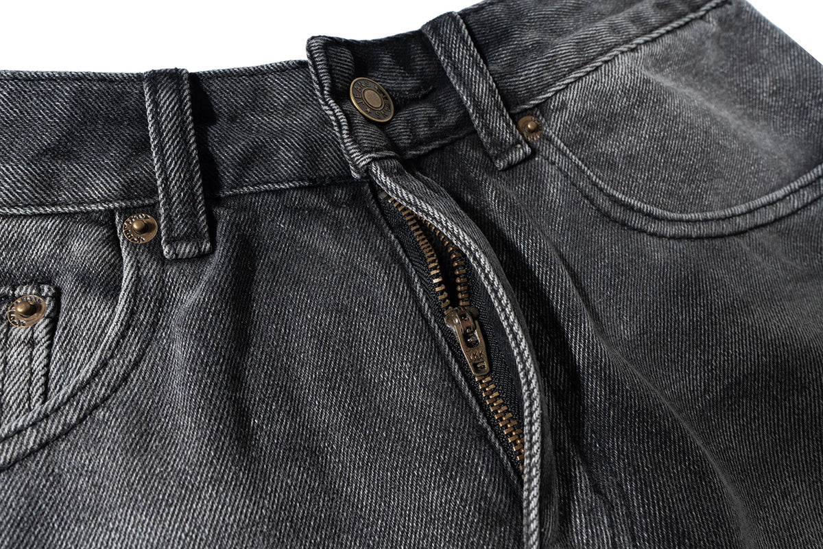 New Black Gray Washed Casual Baggy Jeans for Men and Women Straight Loose Oversized Cargos Hip Hop Frayed Hole Denim Trousers Street King Limited