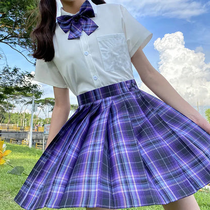 Jk Uniforms Gyaru School Uniform for Girl Student Pleated Skirt Uniform Set Women Short Sleeve Bow Tie Seifuku Japanese Style Street King Limited