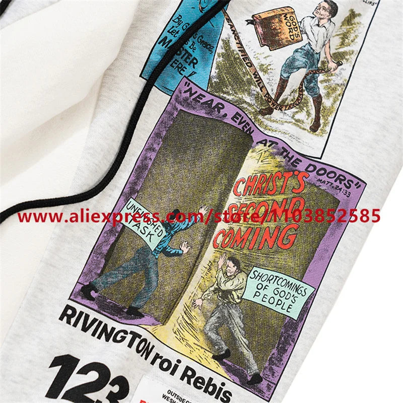 2024 autumn winter vintage casual sports pants mens letter illustration printed loose drawstring leg strap high street hip hop unique default style 1623