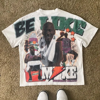 Hip Hop Goth Summer Y2K Print Men Y2K T-Shirt Basketball Graphic Street Harajuku Short Sleeve Cotton Top Oversized T-Shirt Set Street King Limited