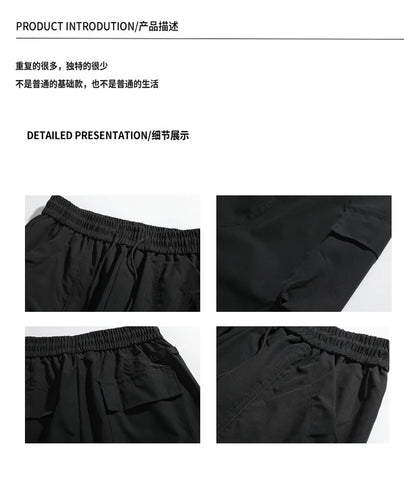multi pocket mens wide leg straight cargo pants korean fashion track pants male casual loose mopping trousers four seasons unique cargo style 1017