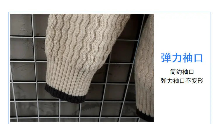 Brand Clothing Men's Loose Pullover Male Slim Fit Fashion Knitted Sweater Man  Thick Warm Pull Homme Retro Stripe Sweaters 4XL Street King Limited